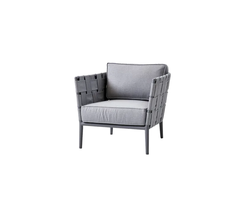 Conic lounge chair de Cane-line en Light grey, AirTouch w/QuickDry & Airflow – photo du produit
