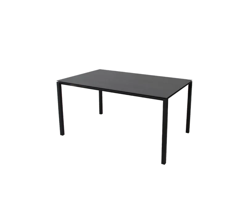 Pure dining table, 150x90 cm by Cane-line in Lava grey, aluminium, Nero black, ceramic – product photo