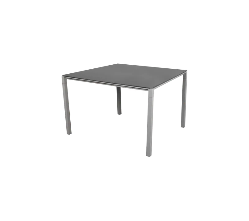 Pure dining table, 100x100 cm by Cane-line in Light grey, aluminium, Nero black, ceramic – product photo