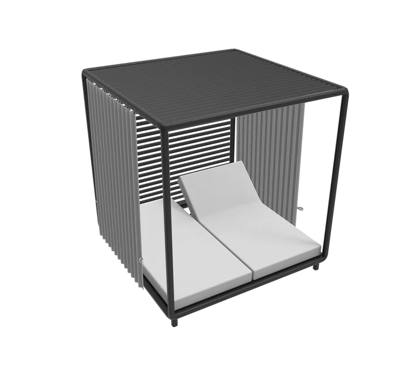 Laze cabana (1) von Cane-line in Lava grey, aluminium incl. light grey Natté w/QuickDry & Airflow – Produktfoto