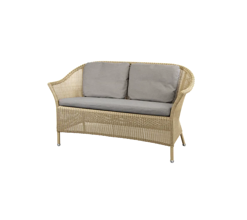 Lansing 2-seater sofa by Cane-line in Natural, small round Weave, Sand, Natté, Sand, Natté w/2 cushions – product photo