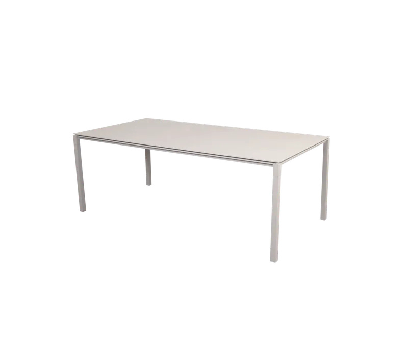 Pure dining table, 200x100 cm van Cane-line in Sand, Aluminium, Toscana sand, ceramic – productfoto