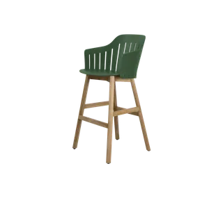 Choice bar chair von Cane-line in Dark green, polypropylene, up to 98% recycled, Teak – Produktfoto 2 von 2
