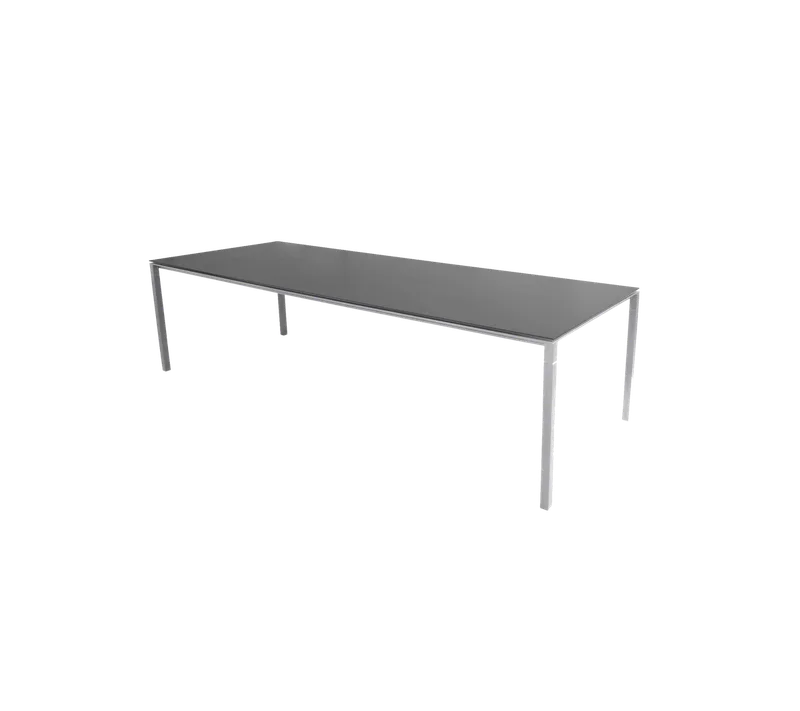 Pure dining table, 280x100 cm von Cane-line in Light grey, aluminium, Nero black, ceramic – Produktfoto