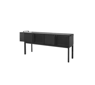Drop kitchen module, main, incl. 3 shelves van Cane-line in Lava grey, aluminium, Fossil black, ceramic, Geen – productfoto 3 van 3