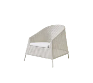 Kingston lounge chair by Cane-line in Sand, small round Weave, White, Natté w/QuickDry & Airflow – product photo 2 of 2