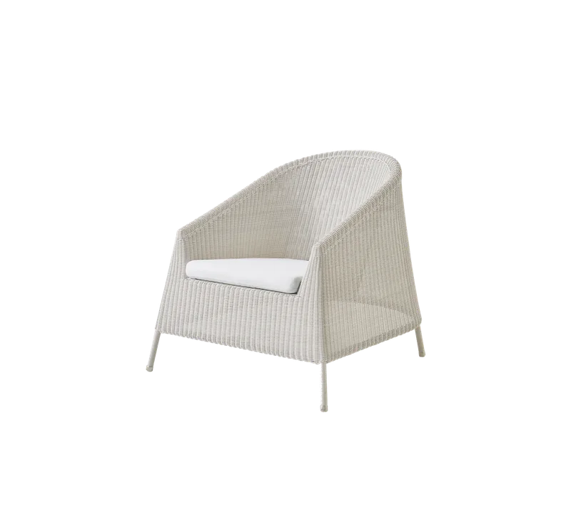 Kingston lounge chair by Cane-line in Sand, small round Weave, White, Natté w/QuickDry & Airflow – product photo 2 of 2