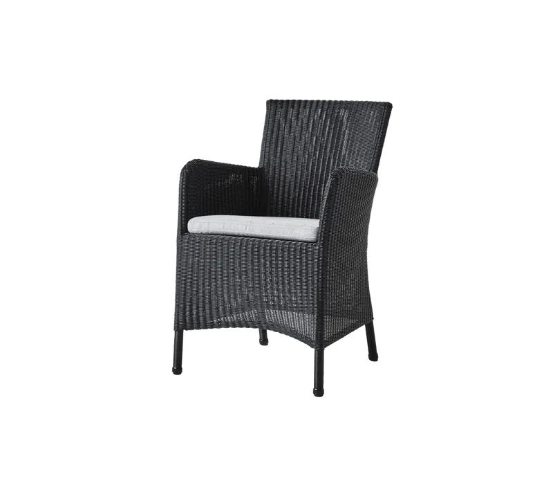 Hampsted chair van Cane-line in Black, small round Weave, Light grey, Natté – productfoto