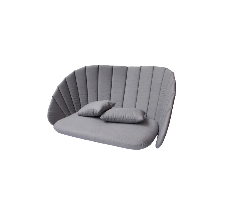 Peacock 2-seater sofa, Cushion set by Cane-line in Grey, Natté w/QuickDry & Airflow – product photo