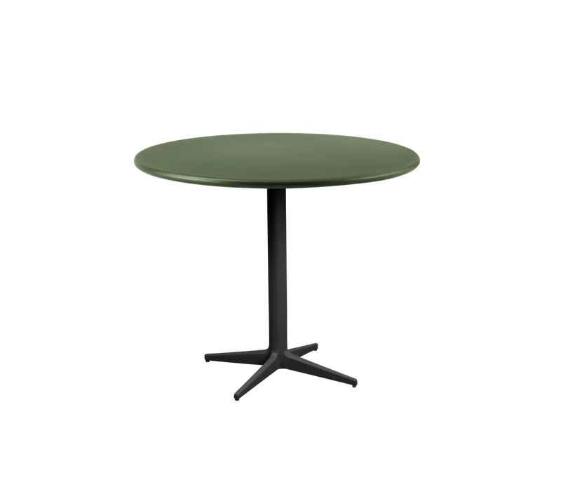 Drop café table dia. 80 cm by Cane-line in Lava grey, aluminium, Dark green, aluminium – product photo