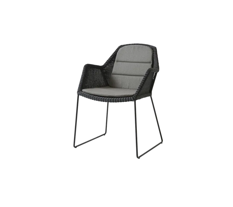 Breeze chair by Cane-line in Black, small round Weave, Taupe, Natté – product photo