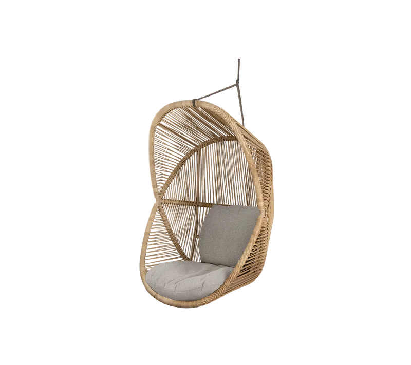 Hive chair by Cane-line in Natural, small round core Weave, Taupe, string Soft Rope, Desert sand, Rise w/QuickDry & Airflow – product photo