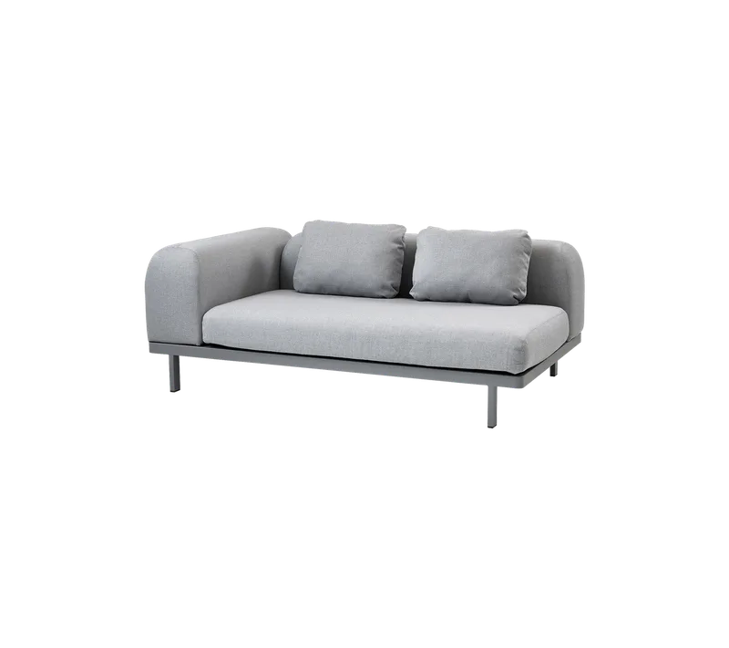 Space 2-seater module sofa by Cane-line in Light grey, AirTouch w/QuickDry & Airflow, Light grey, AirTouch w/QuickDry & Airflow, Light grey, AirTouch w/QuickDry & Airflow – product photo