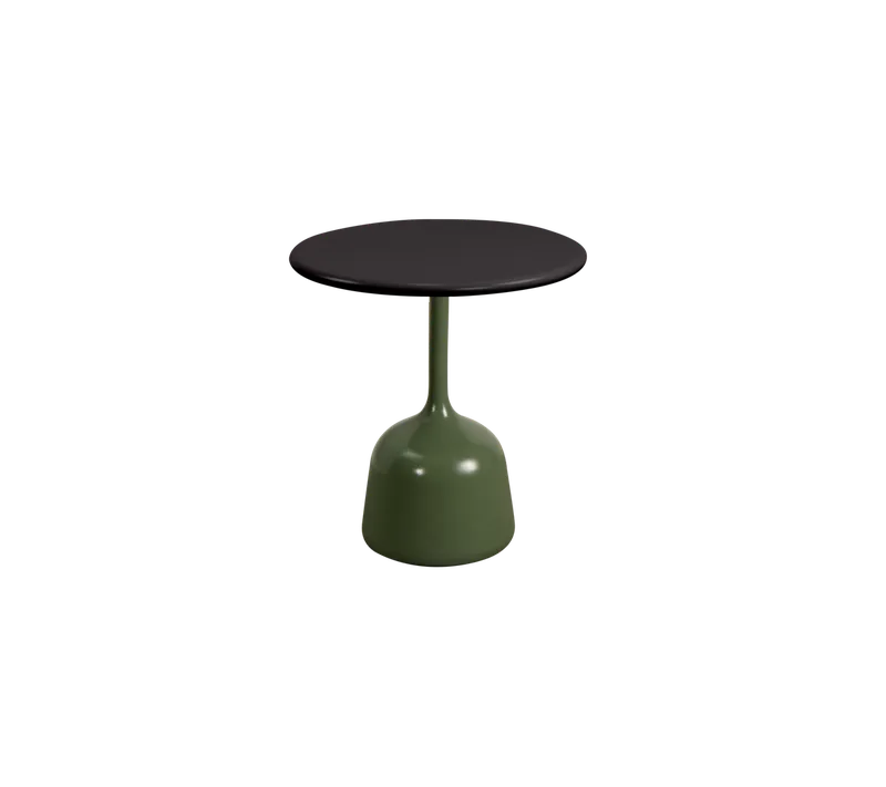 Glaze coffee table, small by Cane-line in Olive green, semi glossy aluminium, Lava grey, semi glossy aluminium – product photo