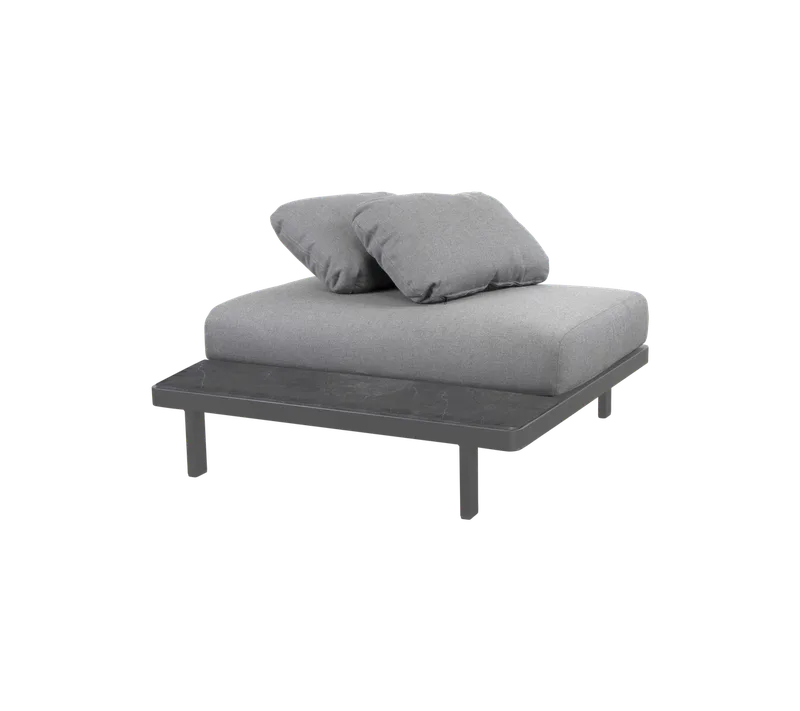 Space single module by Cane-line in Light grey, AirTouch w/QuickDry & Airflow, Fossil black, ceramic – product photo