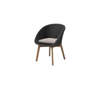 Peacock chair by Cane-line in Dark grey, medium flat Soft Rope w/teak, Light brown, Rise – product photo 2 of 2