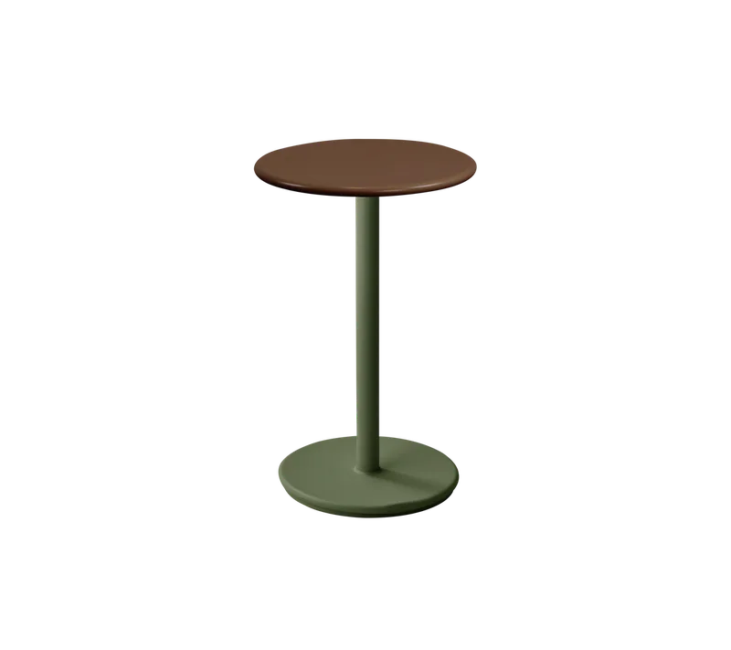 Go café table dia. 45 cm de Cane-line en Dark green, aluminium, Desert red, semi glossy aluminium – photo du produit