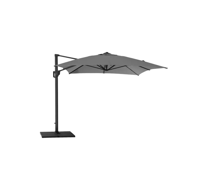 Hyde luxe hanging parasol, 3x4 m by Cane-line in Aluminium w/Antracite fabric, Grey, concrete – product photo