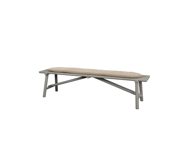 Sticks bench by Cane-line in Taupe, aluminium, Light brown, Rise w/QuickDry & Airflow – product photo