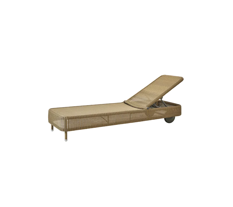 Presley sunbed von Cane-line in Natural, small round Weave, Ohne – Produktfoto 2 von 2