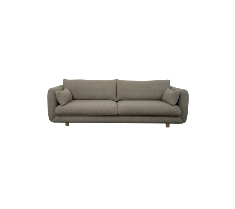 Bloom 3-seater sofa w/teak legs de Cane-line en Taupe, Flair/Kimi – photo du produit