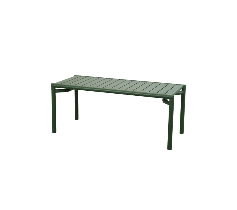 Bliss coffee table/bench by Cane-line in Dark green, aluminium – product photo