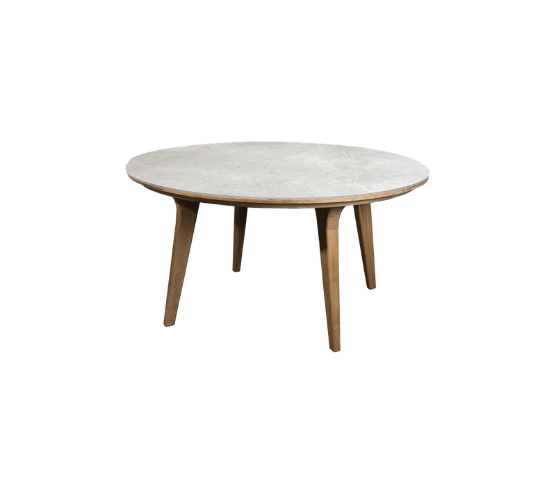 Aspect dining table, dia. 144 cm by Cane-line in Teak, Fossil grey, ceramic – product photo