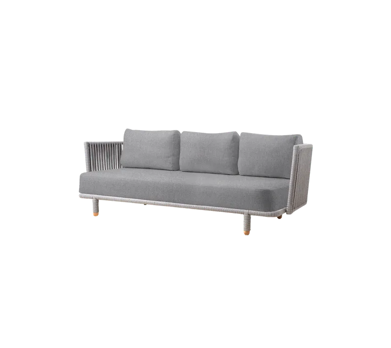 Moments 3-seater sofa von Cane-line in Grey, string open Soft Rope, Light grey, Ambience – Produktfoto