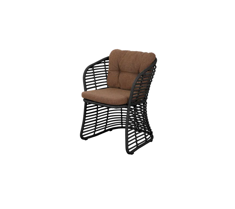 Basket chair by Cane-line in Graphite, braid Weave, Umber brown, Rise – product photo