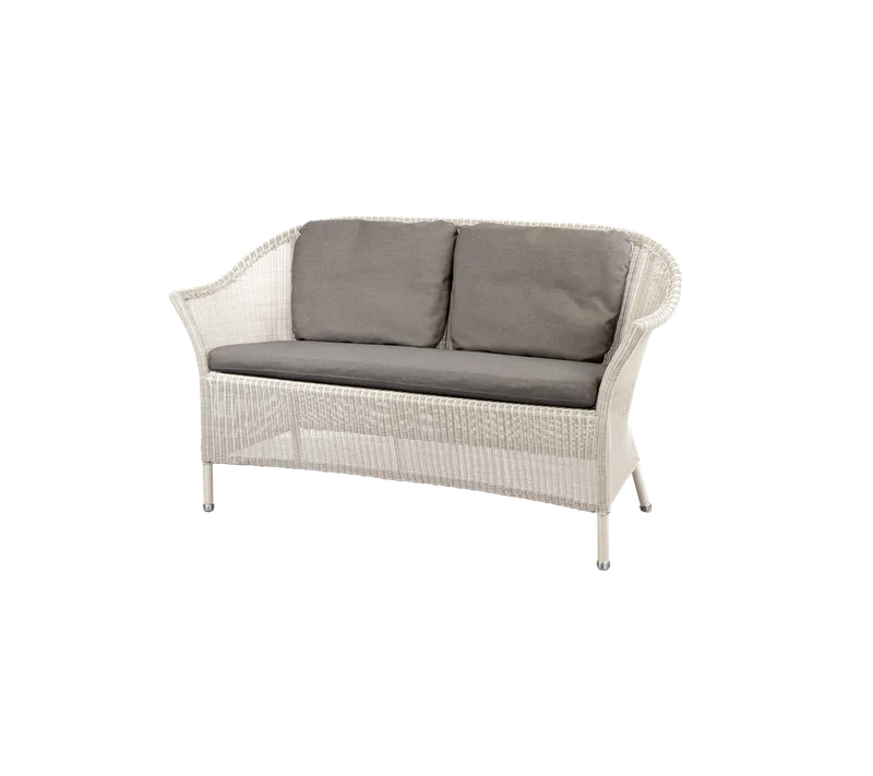 Lansing 2-seater sofa by Cane-line in Sand, small round Weave, Taupe, Natté, Taupe, Natté w/2 cushions – product photo