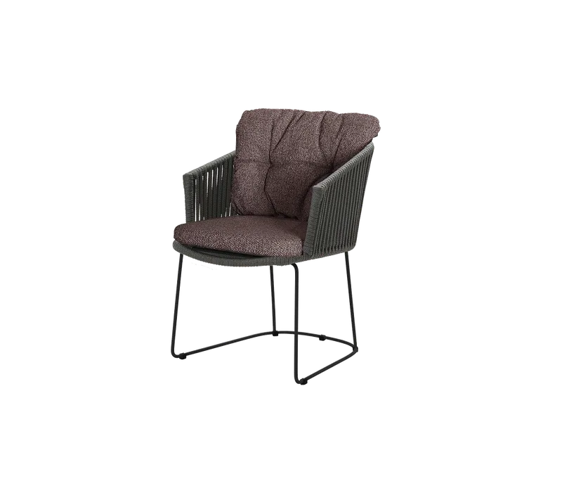 Moments chair von Cane-line in Dark grey, string open Soft Rope, Dark bordeaux, Wove – Produktfoto 2 von 2