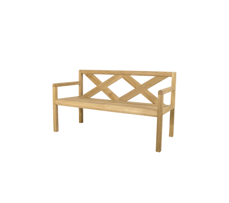 Grace 2-seater bench von Cane-line in Teak, Ohne – Produktfoto