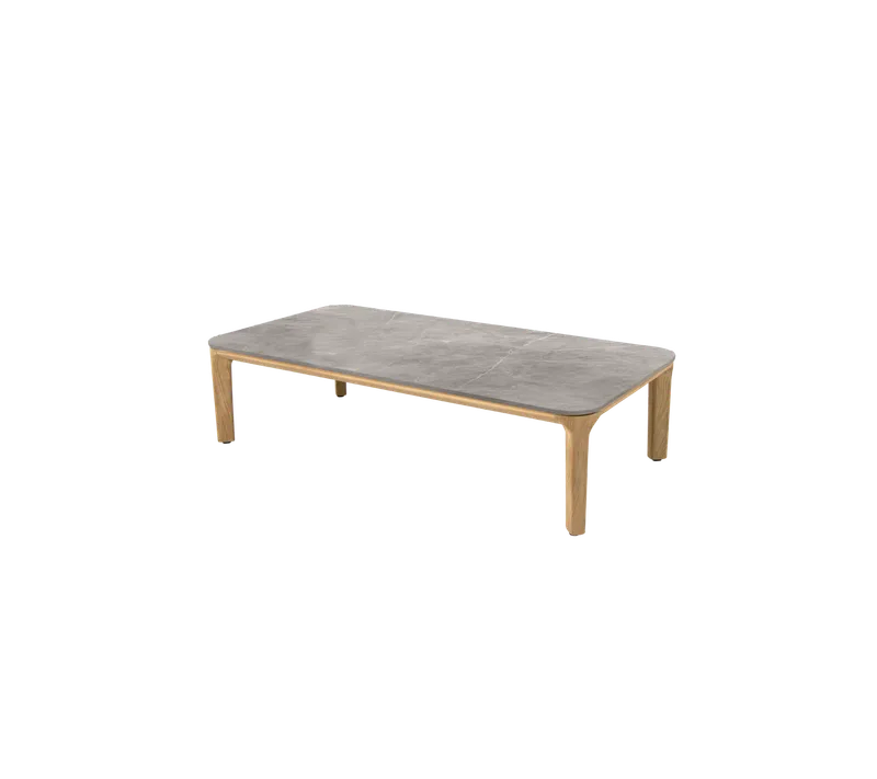 Aspect coffee table, 120x60 cm by Cane-line in Teak, Taupe, Ceramic w/rounded corners – product photo