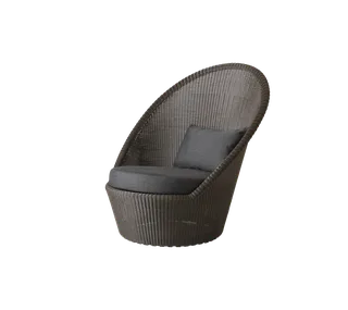 Kingston sunchair w/wheels von Cane-line in Mocca, small round Weave, Black, Natté w/QuickDry & Airflow – Produktfoto 2 von 2