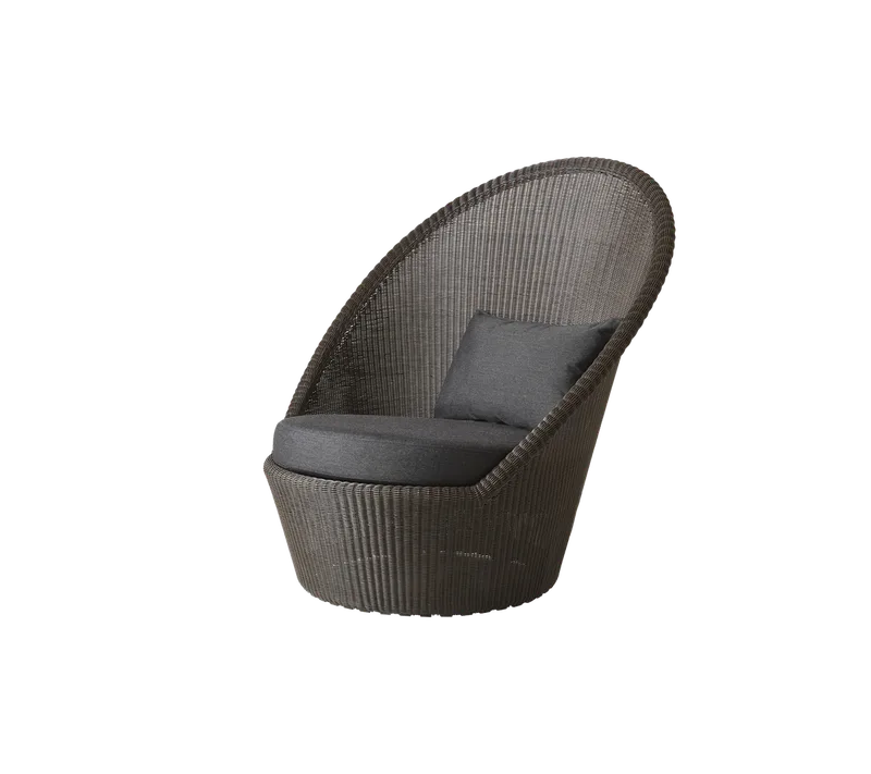 Kingston sunchair w/wheels von Cane-line in Mocca, small round Weave, Black, Natté w/QuickDry & Airflow – Produktfoto 2 von 2