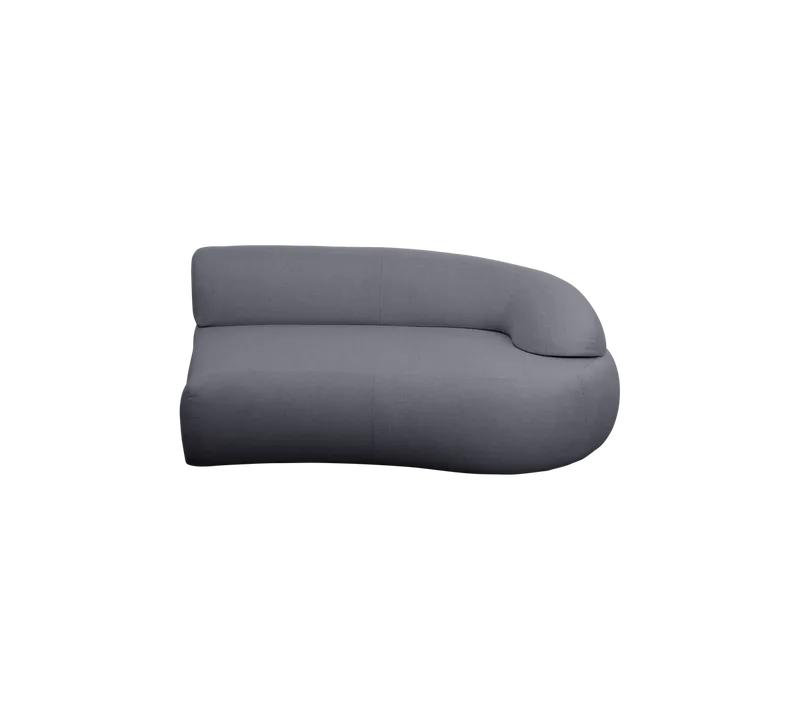 Mellow sofa module left w/long backrest by Cane-line in Grey, AirTouch w/QuickDry & Airflow – product photo