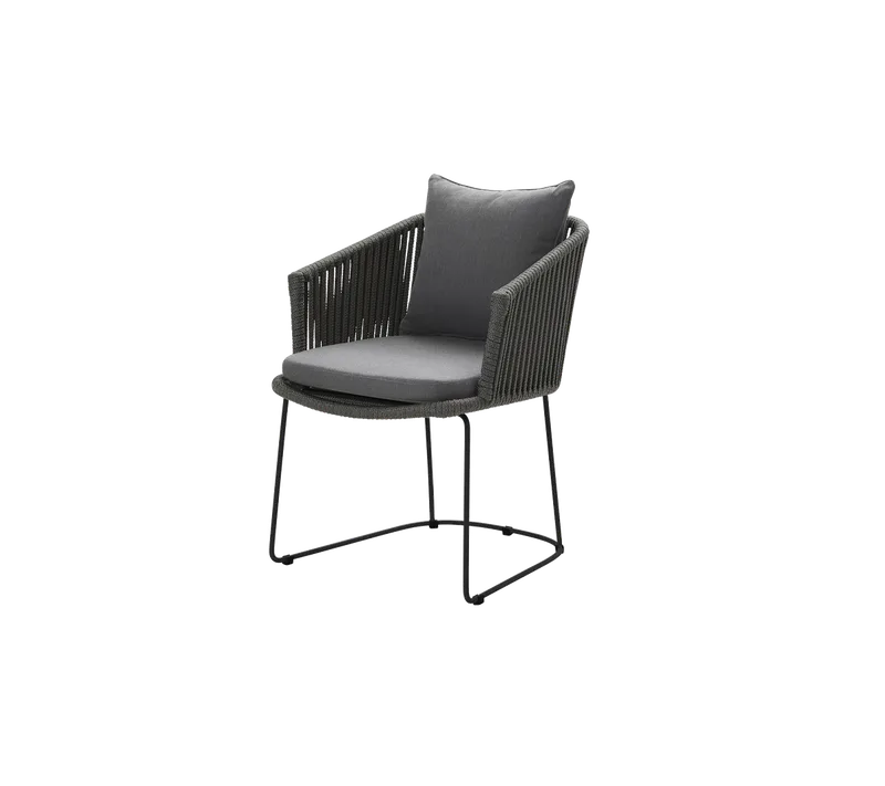 Moments chair von Cane-line in Dark grey, string open Soft Rope, Grey, Natté - – Produktfoto 2 von 2