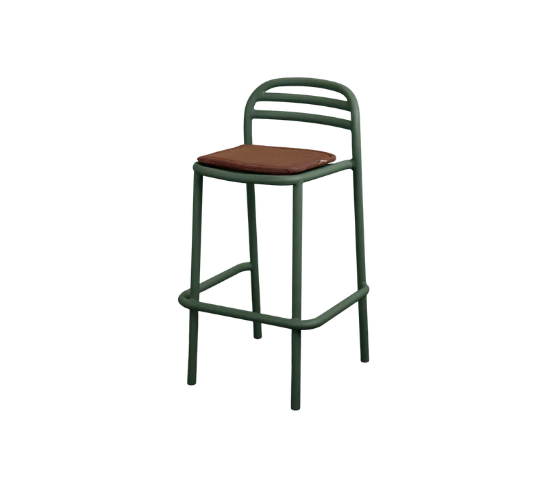 Bliss bar chair von Cane-line in Dark green, aluminium, Desert red, Delight w/QuickDry & Airflow – Produktfoto