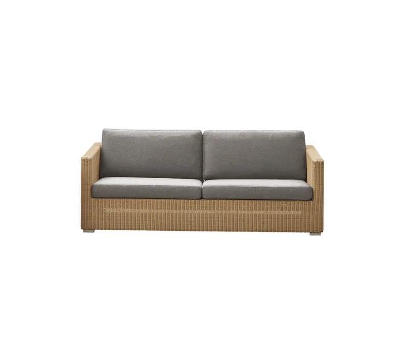 Chester 3-seater sofa de Cane-line en Natural, large round Weave, Taupe, Natté w/QuickDry & Airflow – photo du produit
