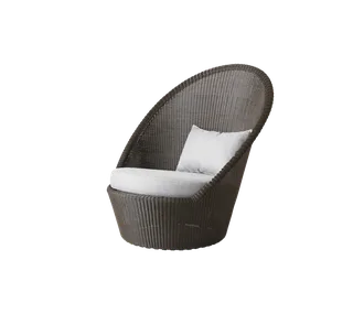 Kingston sunchair w/wheels by Cane-line in Mocca, small round Weave, Light grey, Natté w/QuickDry & Airflow – product photo 2 of 2