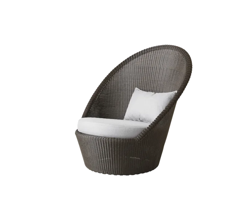 Kingston sunchair w/wheels by Cane-line in Mocca, small round Weave, Light grey, Natté w/QuickDry & Airflow – product photo 2 of 2
