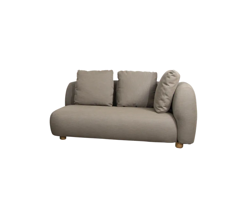 Capture 2-seater sofa, left module von Cane-line in Taupe, AirTouch w/QuickDry & Airflow – Produktfoto
