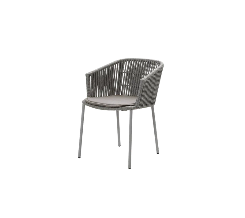 Moments chair, stackable de Cane-line en Grey, string open Soft Rope, Taupe, Natté – photo du produit 2 sur 2