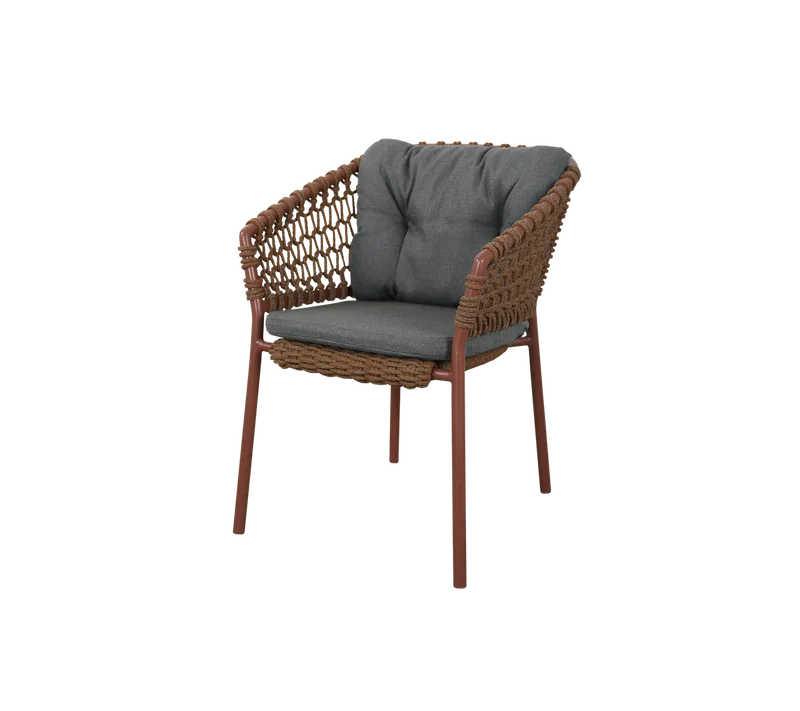 Ocean chair de Cane-line en Umber brown, round open Soft Rope, Grey, AirTouch – photo du produit
