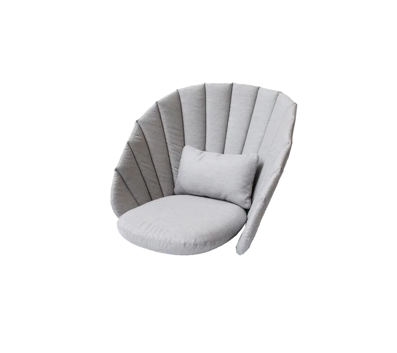 Peacock lounge chair/rocking chair cushion set by Cane-line in Light grey, Natté w/QuickDry & Airflow – product photo