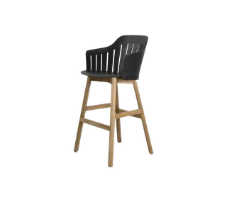 Choice bar chair by Cane-line in Black, polypropylene, up to 98% recycled, Teak – product photo 2 of 2