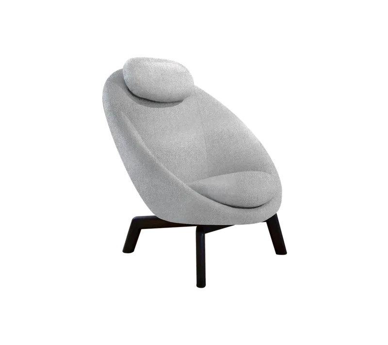 Pace lounge chair von Cane-line in Light grey, Ambience, Dark brown, mahogany – Produktfoto