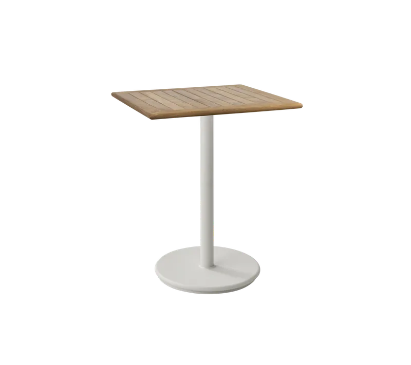 Go café table 72x72 cm von Cane-line in Sand, Aluminium, Teak w/rounded corners – Produktfoto