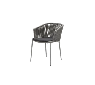 Moments chair, stackable de Cane-line en Grey, string open Soft Rope, Black, Natté – photo du produit 2 sur 2
