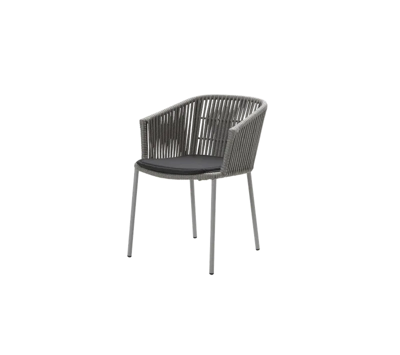 Moments chair, stackable de Cane-line en Grey, string open Soft Rope, Black, Natté – photo du produit 2 sur 2